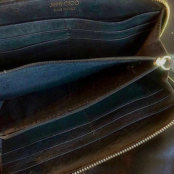 JIMMY CHOO Filipa Blue Leather and Studded Stars Continental Zip Wallet - Picture 4 of 13